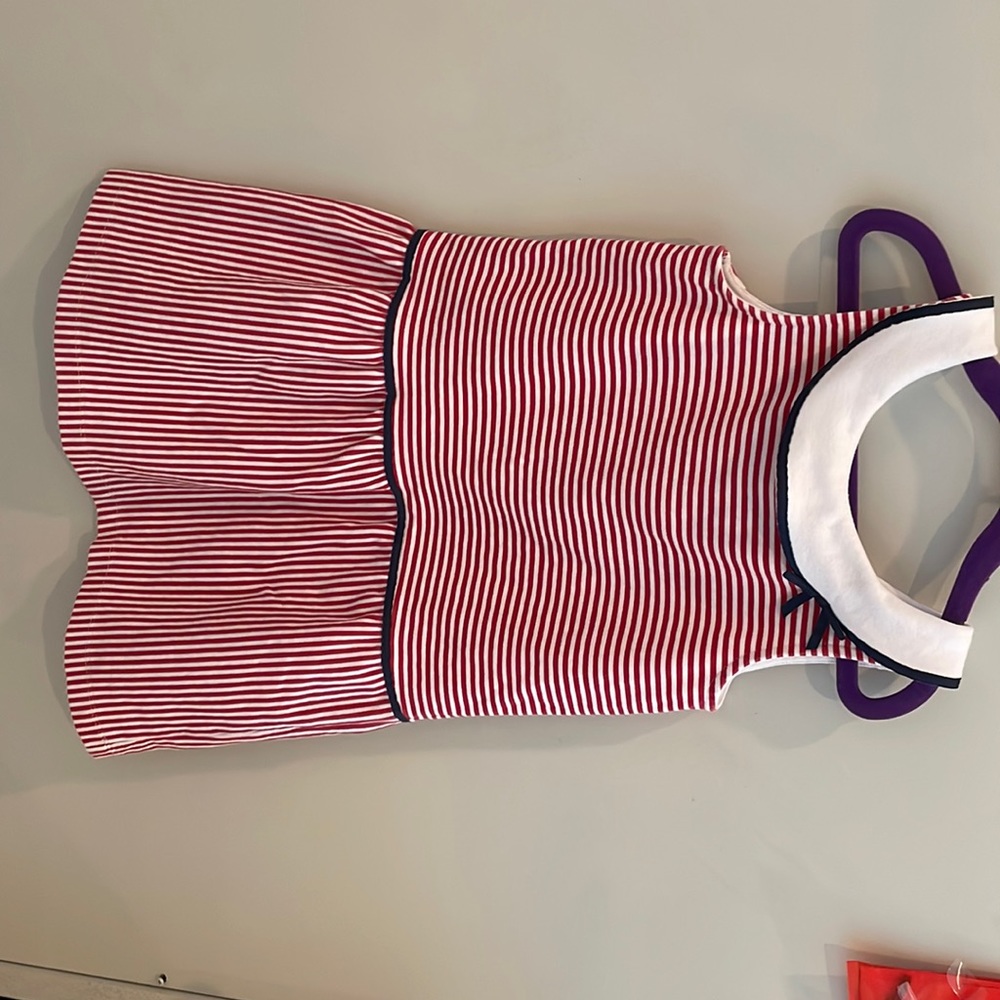 Janie and Jack red and white stripe sailor dress